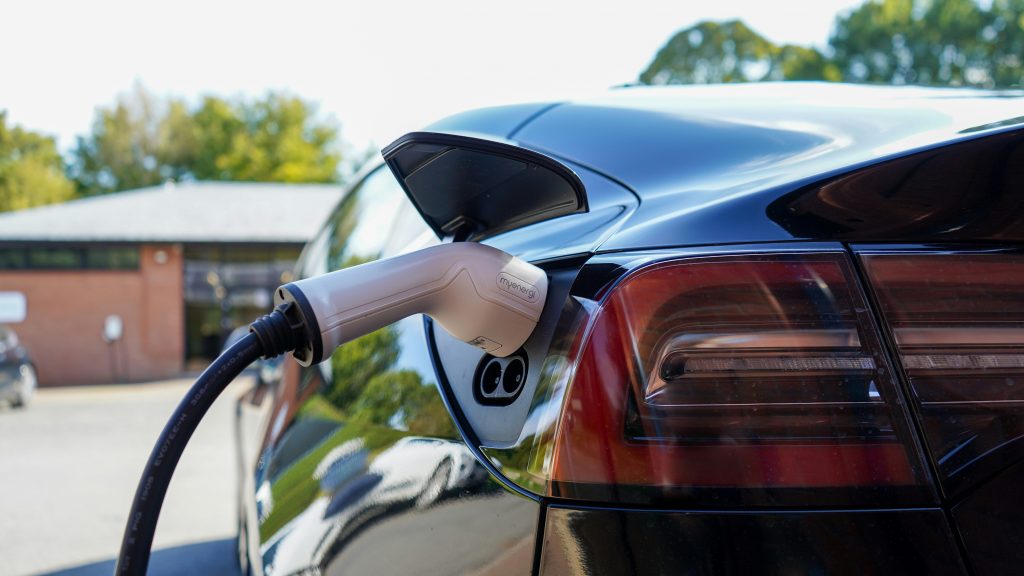 car charging with EV charger in Birmingham by Modern Lighting and Electrical