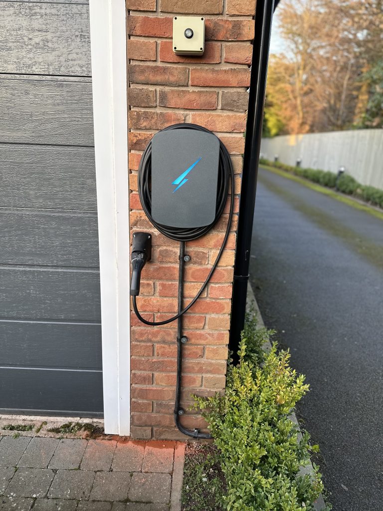 ev charger installation on driveway by electrician ev charger installation on driveway by electrician