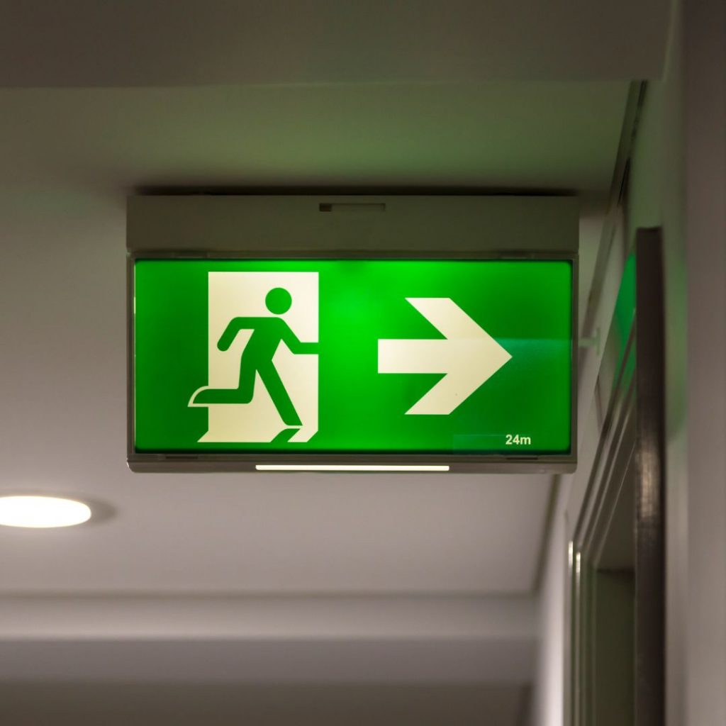 fire exit sign light