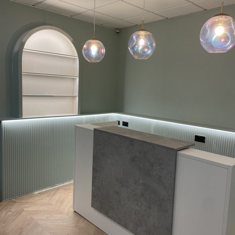 Aesthetic clinic lighting installation - after - reception Aesthetic clinic lighting installation - after - reception